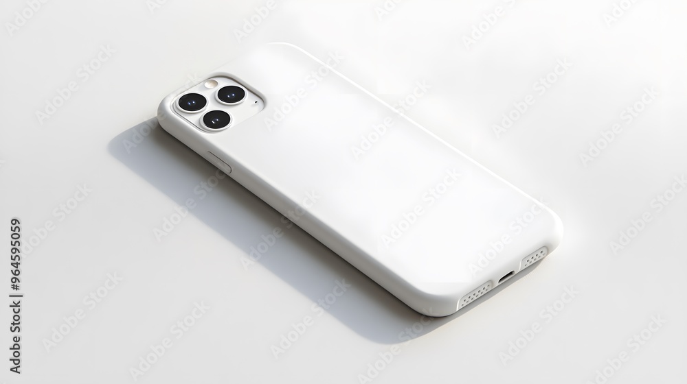 Simple Phone Case: A plain, white phone case with a minimalist design, lying flat on a white background, with crisp shadows for definition.
Simple Phone Case: A plain, white phone case with a minimalist design, lying flat on a white background, with crisp shadows for definition.