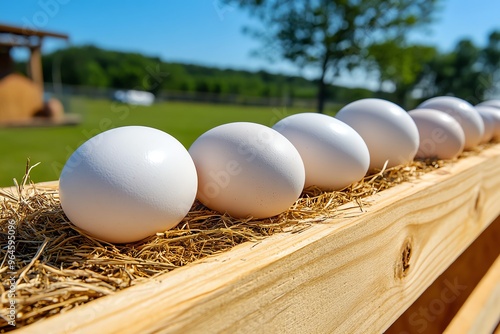 Poultry farm, farm-fresh duck eggs, rich and creamy produces high-quality duck eggs, known for their large size and rich taste photo