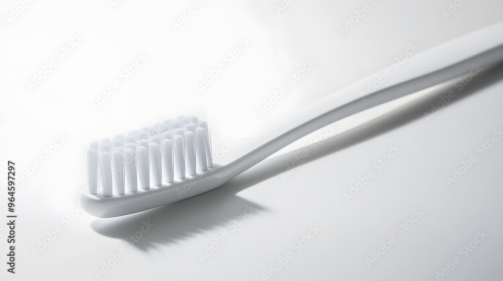 Simple Toothbrush: A plain, white toothbrush with a minimalist design, lying flat on a white background, with a soft shadow beneath it.
Simple Toothbrush: A plain, white toothbrush with a minimalist design, lying flat on a white background, with a soft shadow beneath it.
