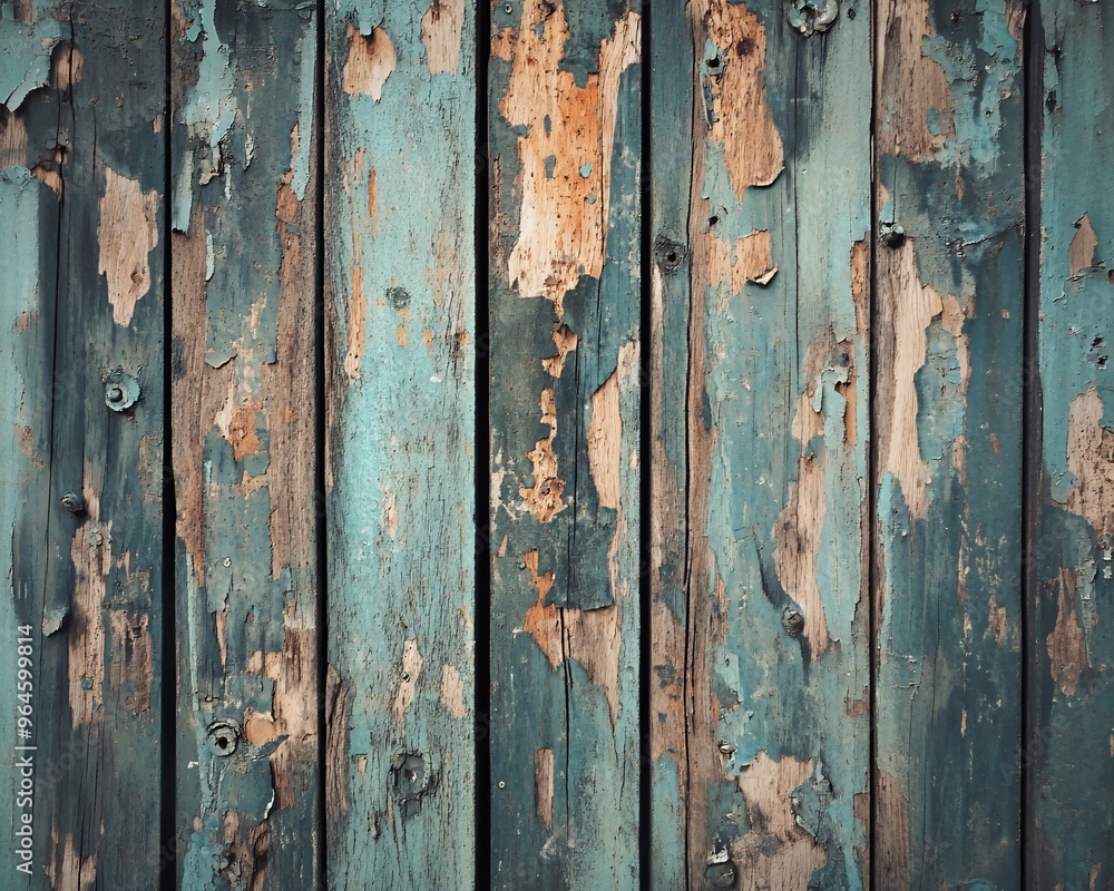 Aged Wooden Planks with Peeling Paint and Rough Texture Aged Wooden Planks with Peeling Paint and Rough Texture