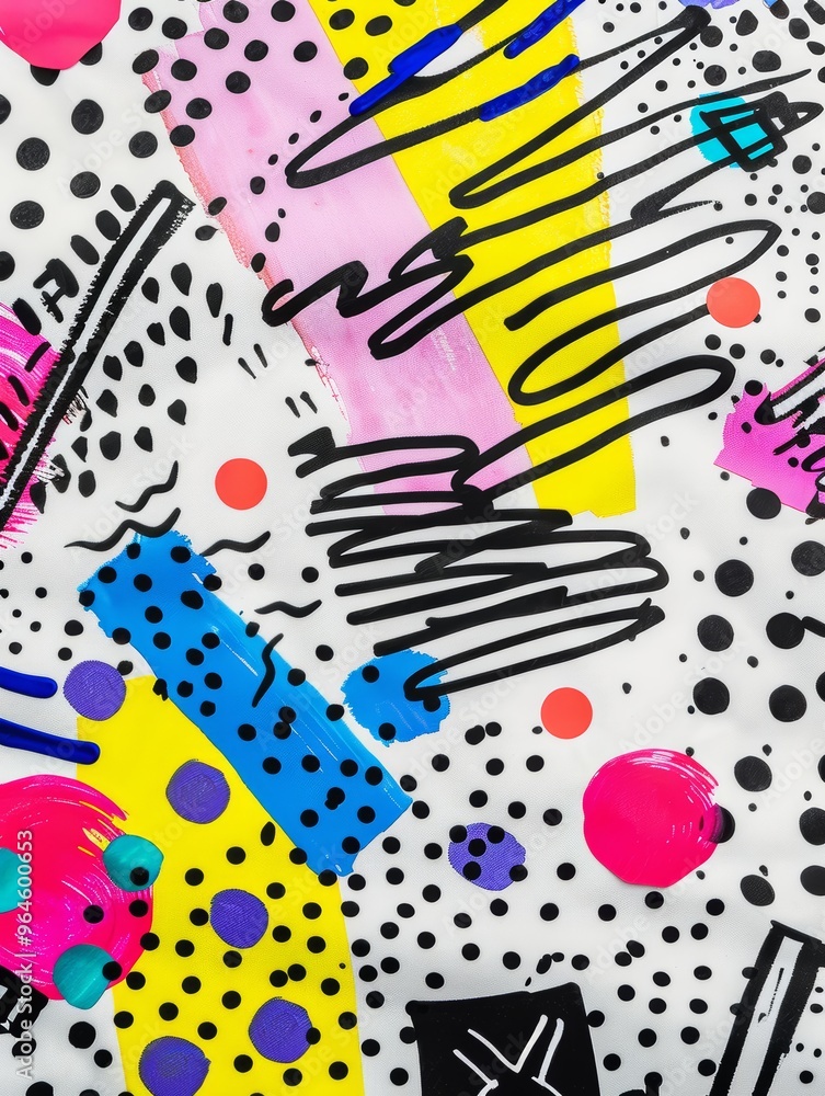 Vibrant Abstract Collage Art with Bold Colors and Geometric Patterns in Modern Pop Art Style Vibrant Abstract Collage Art with Bold Colors and Geometric Patterns in Modern Pop Art Style