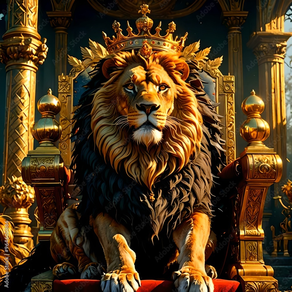 Regal Lion Wearing a Crown
Regal Lion Wearing a Crown