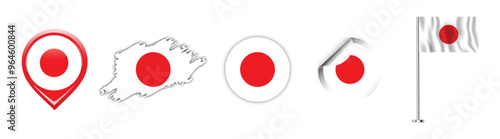 Collection of various Japan flags. Free Download Collection of various Japan flags. - GFXLoad