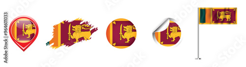 Collection of various Sri lanka flags.