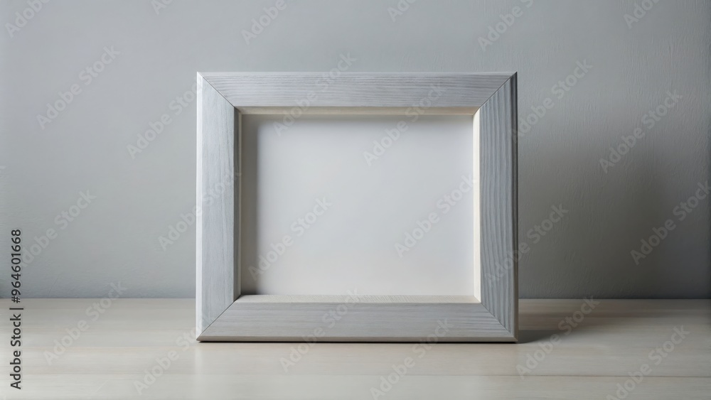 Empty grey square frame on background for mockup or design display Empty grey square frame on background for mockup or design display