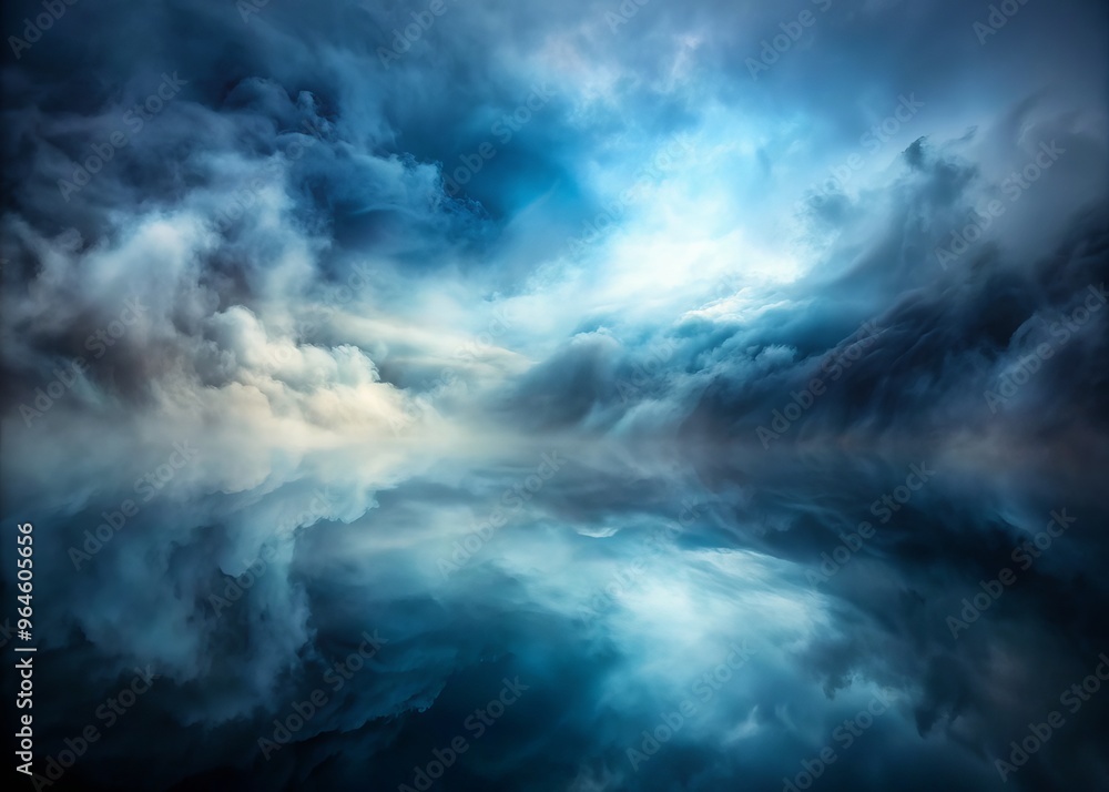 Obraz premium Abstracted atmospheric haze dark blues dark grays subtle shading