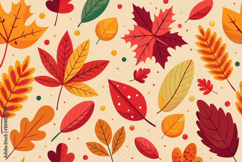 autumn leaves seamless pattern, seamless pattern with autumn leaves