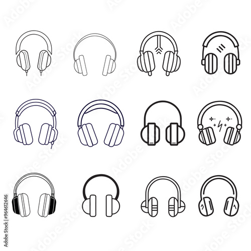 Headphones icon set for design. 