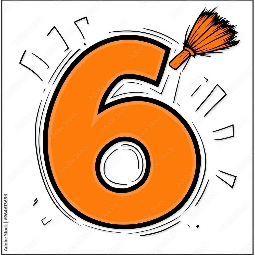 Fototapeta premium Cartoon Pumpkin Wearing a Witch Hat