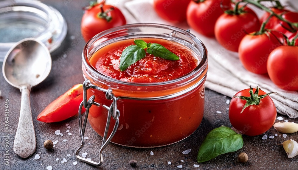 tomato puree jar, AI generated tomato puree jar, AI generated