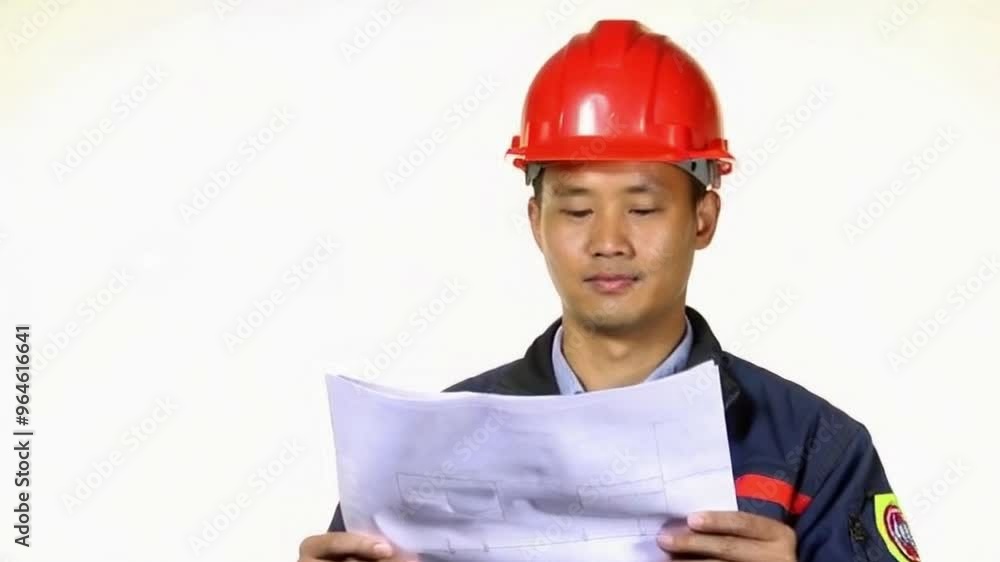 a man in a hard hat holding a blueprint a man in a hard hat holding a blueprint