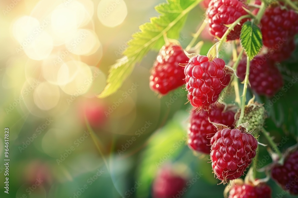 Fresh Ripe Raspberries for Healthy Bio Food Banner Fresh Ripe Raspberries for Healthy Bio Food Banner