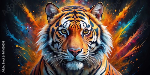 Wallpaper Mural Bold fearless tiger abstract design Torontodigital.ca