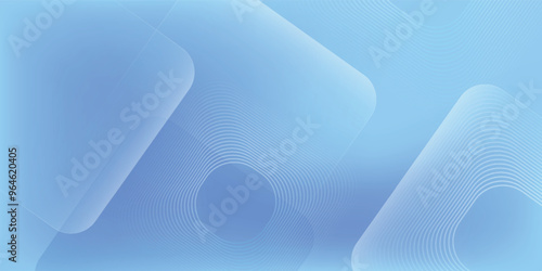 Abstract circle lines on light blue background. Geometric stripe line art design for poster,