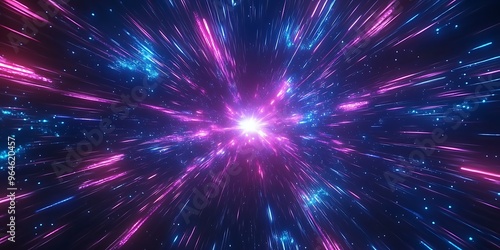 Lightspeed time travel background showcasing a fast journey through star galaxies and cosmos exploration.	 photo