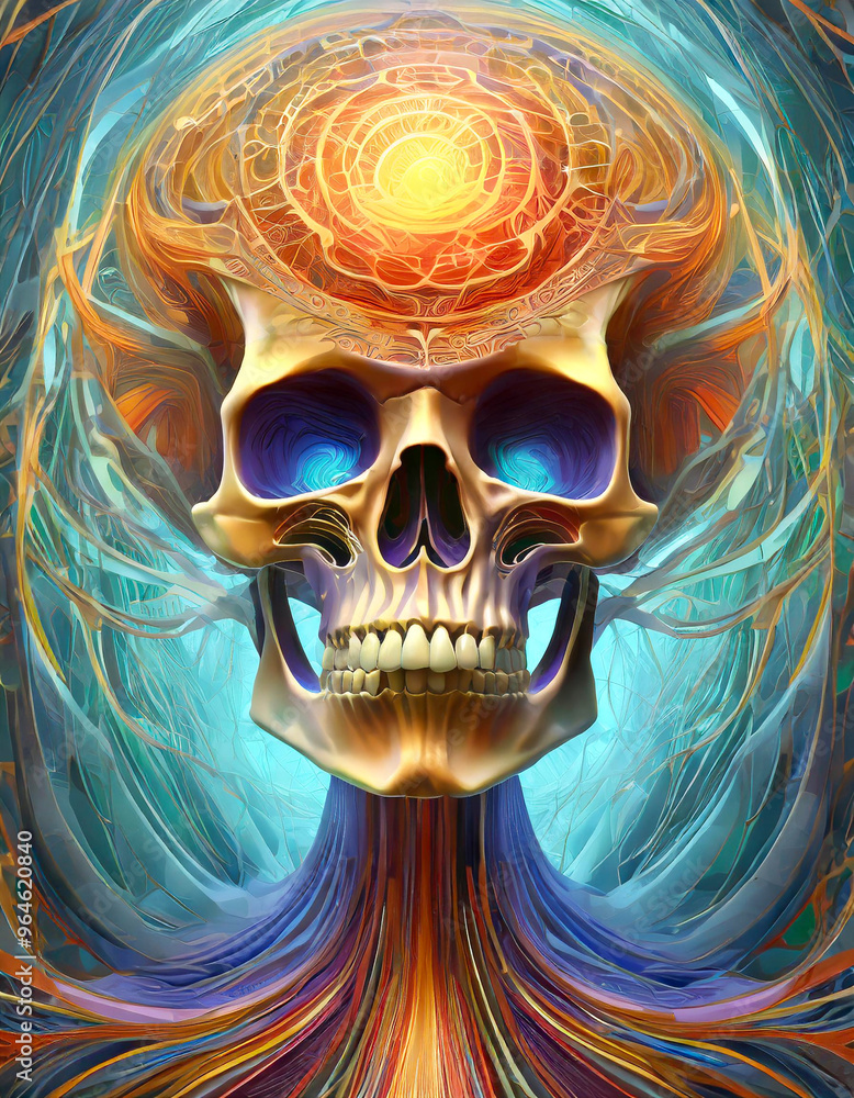 Psychedelic human skull Psychedelic human skull