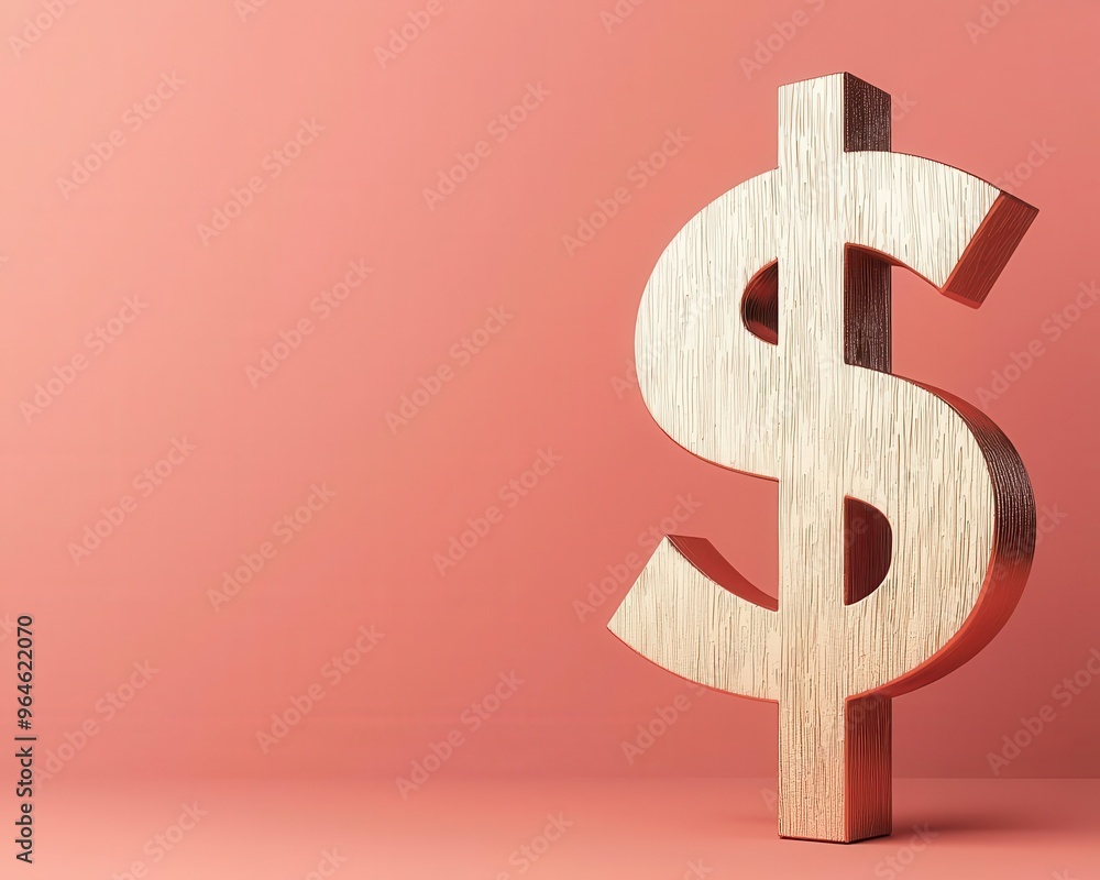 Dollar symbol with a bold arrow pointing up, representing financial growth, Metallic, 3D Render, Photorealistic Dollar symbol with a bold arrow pointing up, representing financial growth, Metallic, 3D Render, Photorealistic