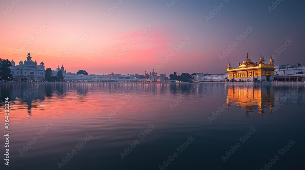 Serene Lake at Sunset with the Sikh Golden Temple
Serene Lake at Sunset with the Sikh Golden Temple