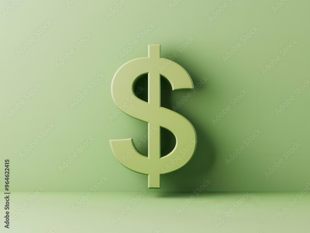 Green dollar icon with a stretched arrow, symbolizing rising exchange rates, Minimalist, Digital, 3D Illustration Green dollar icon with a stretched arrow, symbolizing rising exchange rates, Minimalist, Digital, 3D Illustration