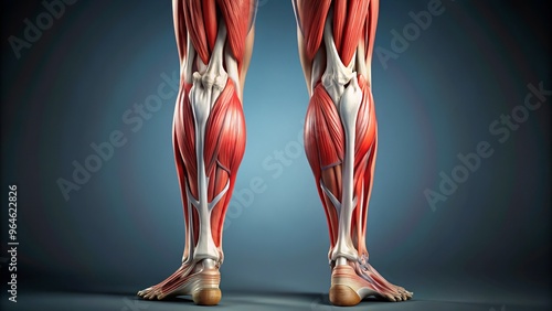 Calf muscle landmarks anatomy illustration photo