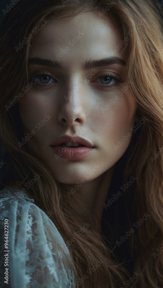 Dreamy portrait of a beautiful woman with an ethereal quality. Dreamy portrait of a beautiful woman with an ethereal quality.