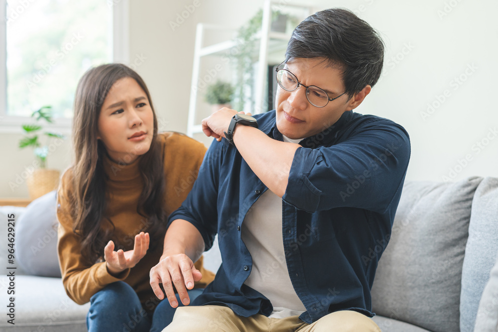 Breakup and depressed, asian young quarrel couple love fight relationship in trouble. Different people are emotion angry. Argue husband has expression upset with wife. Problem of family people. Breakup and depressed, asian young quarrel couple love fight relationship in trouble. Different people are emotion angry. Argue husband has expression upset with wife. Problem of family people.