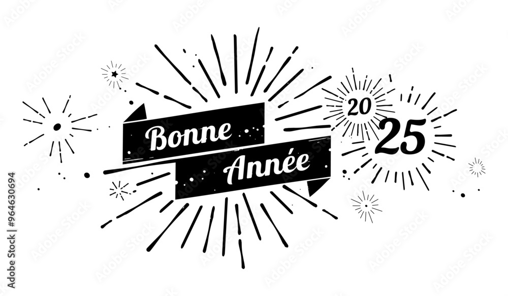 BONNE ANNÉE 2025 VINTAGE NOIR
