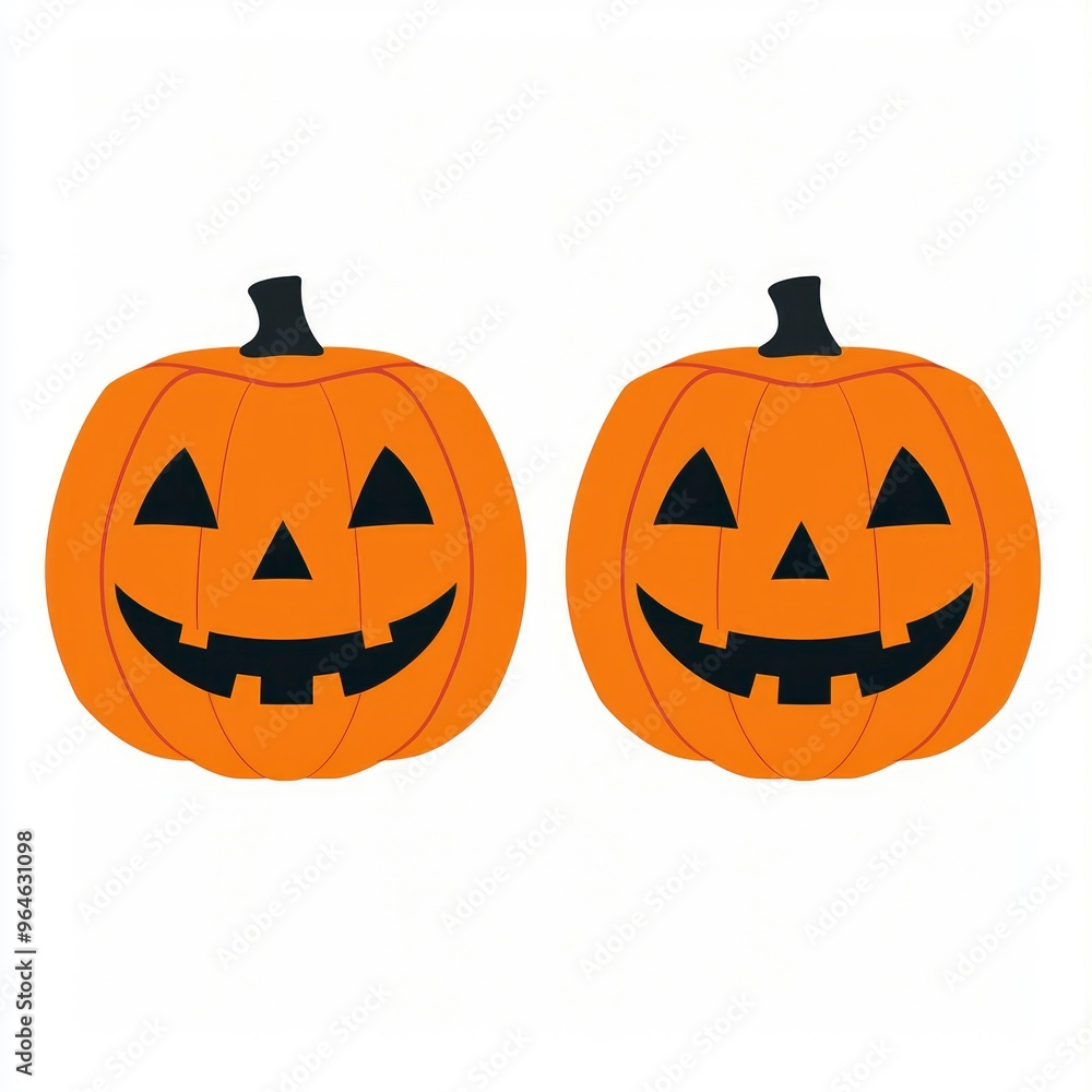 Nine Jack-O-Lantern Pumpkins with Smiling Faces Nine Jack-O-Lantern Pumpkins with Smiling Faces