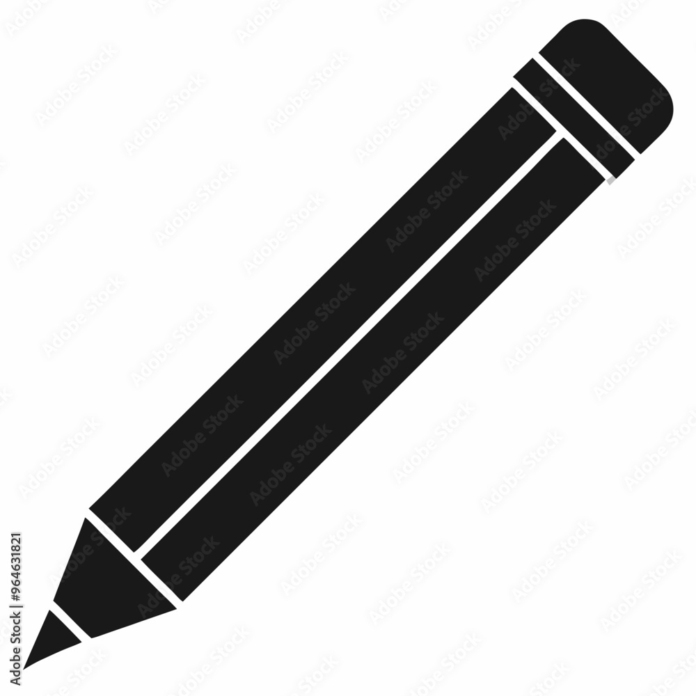Pencil silhouette vector illustration isolated on a white background
Pencil silhouette vector illustration isolated on a white background