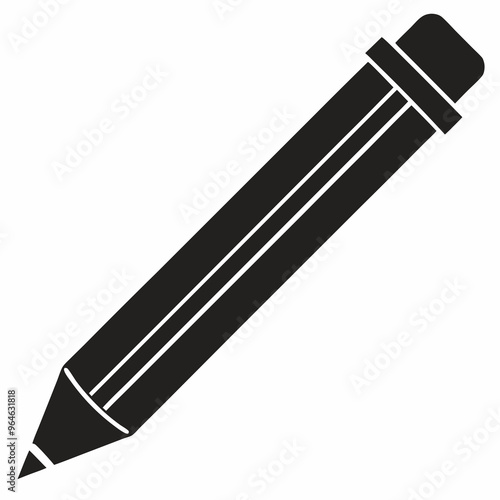 Pencil silhouette vector illustration isolated on a white background 