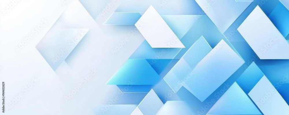 Obraz premium Abstract blue geometric background with overlapping shapes for modern presentation and design