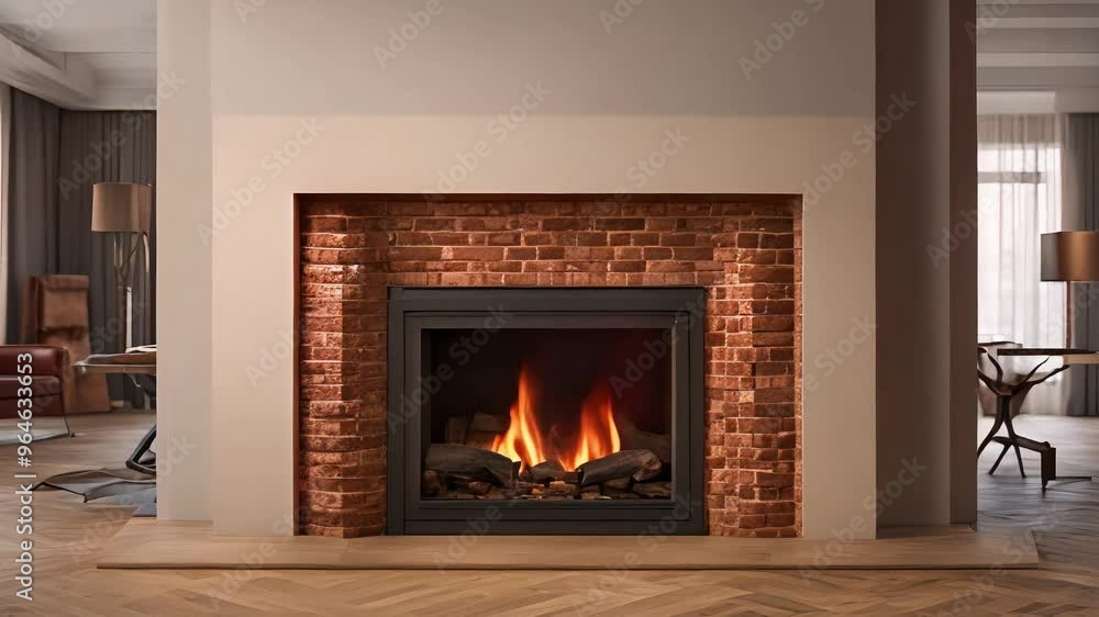 fireplace with red brick fireplace with red brick