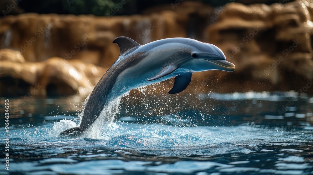 Obraz premium Dolphin Leaping from the Water