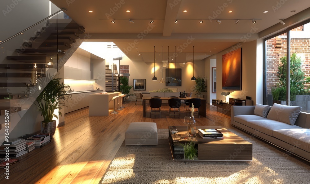 Contemporary urban apartment with clean s. Contemporary urban apartment with clean s.
