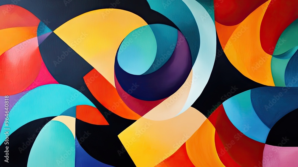 Dynamic Abstract Composition of Vibrant Organic Shapes - Creative Artwork with Bold Contrasting Colors and Fluid Movement Dynamic Abstract Composition of Vibrant Organic Shapes - Creative Artwork with Bold Contrasting Colors and Fluid Movement