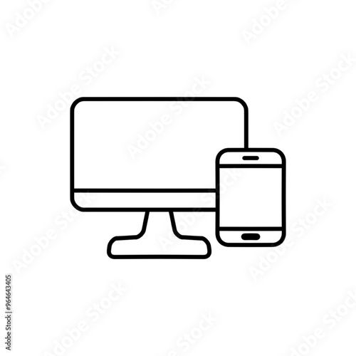 computer and smartphone device icons, vector illustration icons