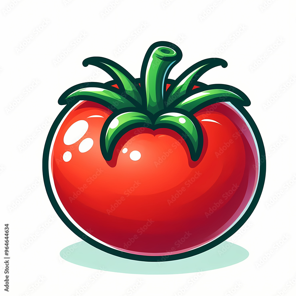 Colorful tomato icon isolated on white background, fresh vegetable tomato emoji, ideal for cooking, gardening, and healthy eating designs. Colorful tomato icon isolated on white background, fresh vegetable tomato emoji, ideal for cooking, gardening, and healthy eating designs.
