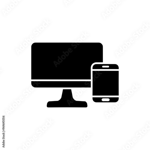 computer and smartphone device icons, vector illustration icons