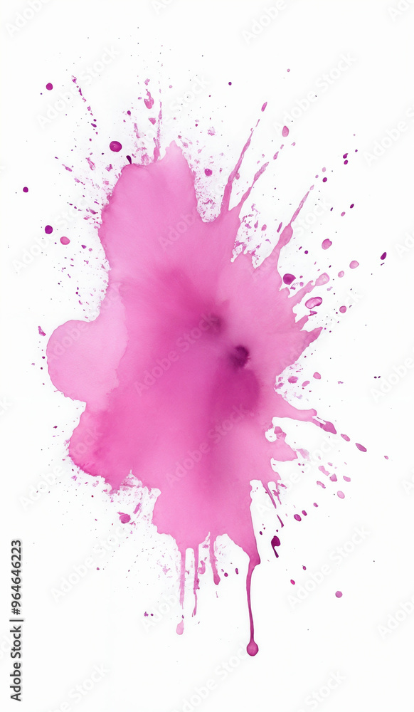 Pink watercolor splash on white Pink watercolor splash on white