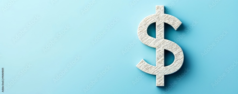 Obraz premium Depiction of Decreasing Dollar Sign with Downward Arrow Showing Declining Interest Rates, Copy Space for Text