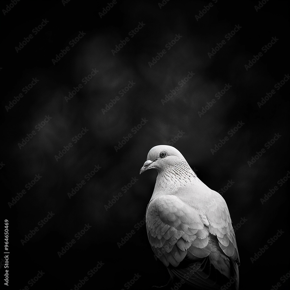 White dove in flight, symbolizing peace and purity, with detailed feathers and wings, isolated against the sky White dove in flight, symbolizing peace and purity, with detailed feathers and wings, isolated against the sky