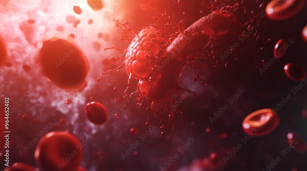 Red Blood Cells and Cancer Cells in Bloodstream Red Blood Cells and Cancer Cells in Bloodstream