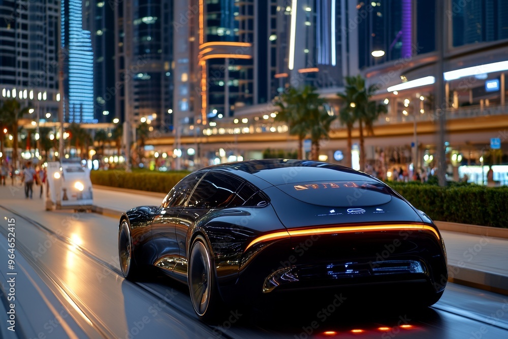 Hybrid engine blending electric and gasoline power in a futuristic cityscape, showcasing sustainable transportation Hybrid engine blending electric and gasoline power in a futuristic cityscape, showcasing sustainable transportation