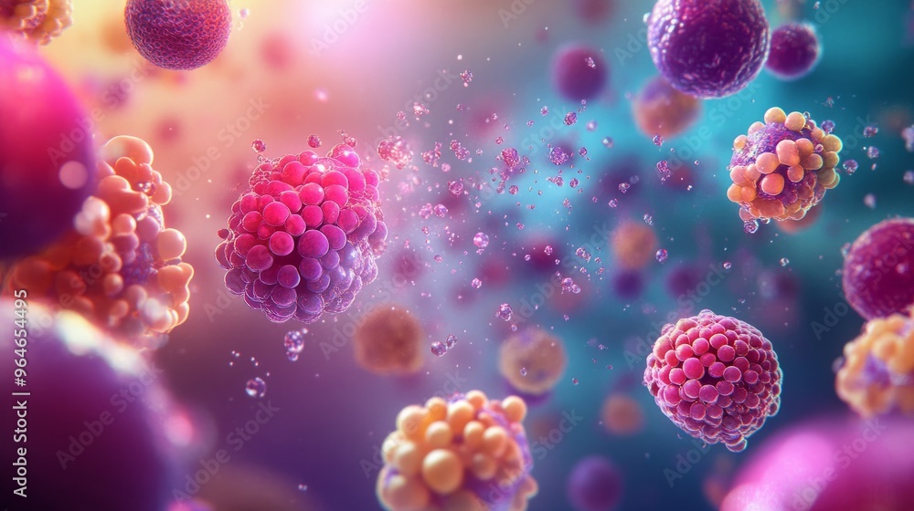 Fototapeta premium Abstract Colorful Cells in Motion