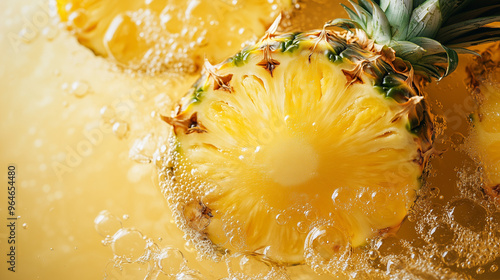 sliced fresh pineapple in water photo