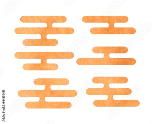 水彩の和柄　雲