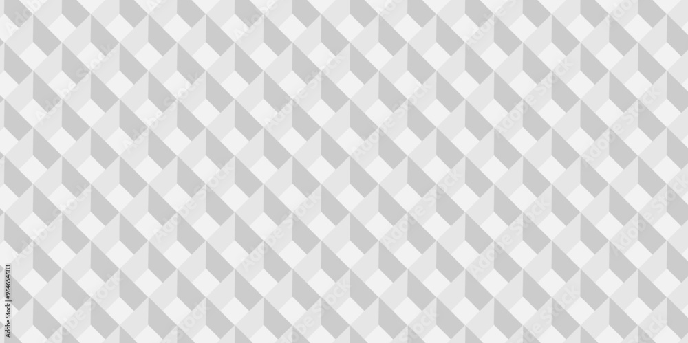 Fototapeta premium Vector Minimal cubes geometric tile and mosaic wall grid backdrop hexagon technology wallpaper background. white and gray block cube structure backdrop grid triangle texture vintage design.