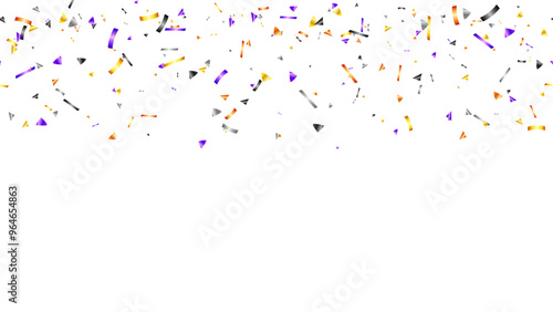 Halloween party confetti decoration background, banner, card for horror night