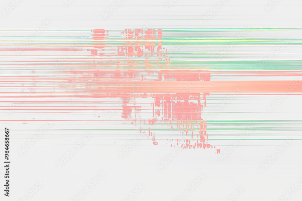 Distorted VHS Noise Texture with Green and Red Lines on Black Background Distorted VHS Noise Texture with Green and Red Lines on Black Background