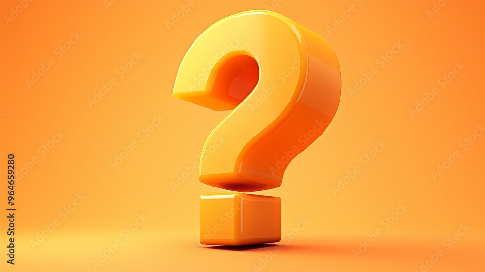 A yellow question mark is on a yellow background A yellow question mark is on a yellow background